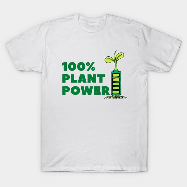 Run 100% On Plant Power Fun Vegan T-Shirt by Green Paladin